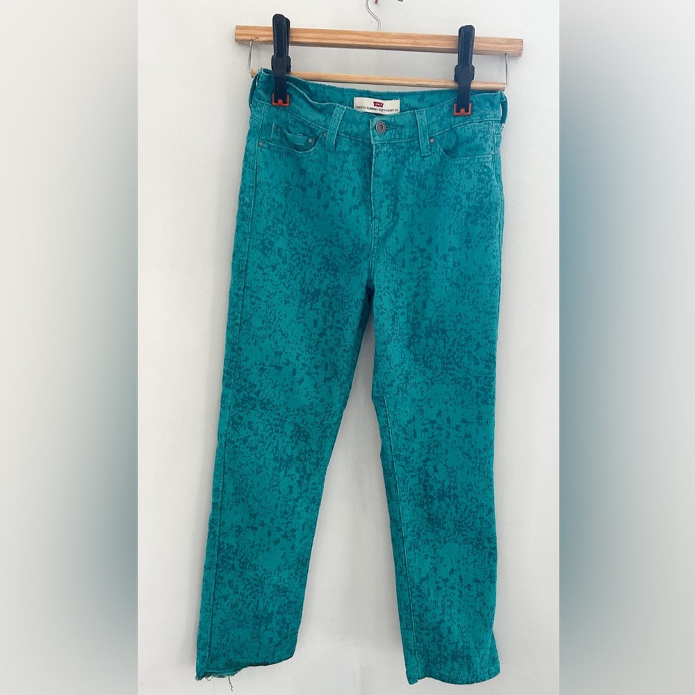 Levi's Teal  animal print - Straight Leg Jeans